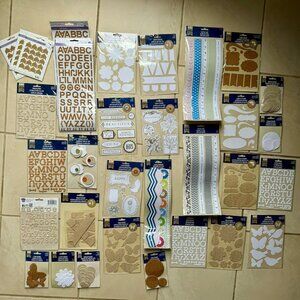 Scrapbooking Embellishments Cork Canvas Burlap New Lot Of 32 Packs